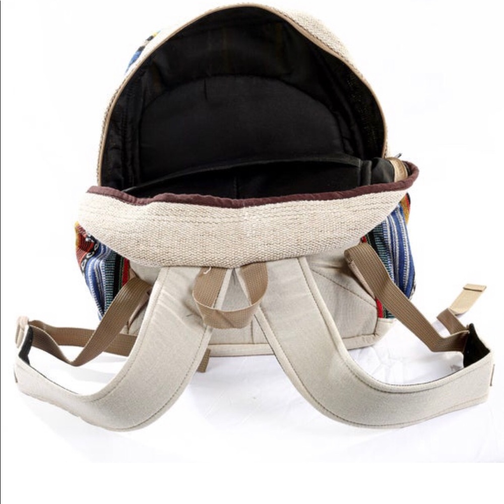 Handmade Multi Pocket Hemp Backpack - Picture 3 of 5